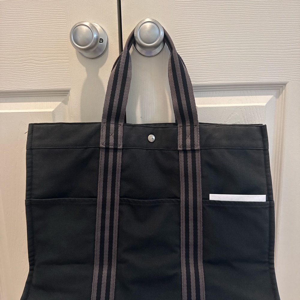 On SALE! 🎉 Authentic Hermes Herline canvas tote in blue/gray with classic stripe